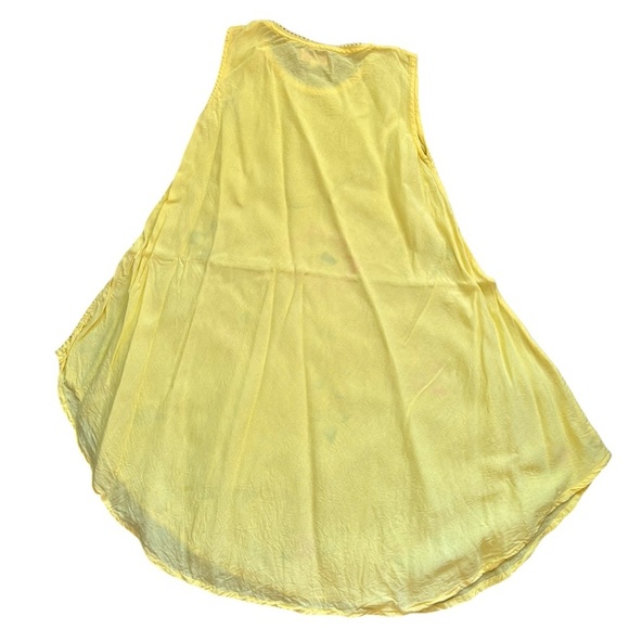 Yellow Floral Sleeveless Dress Beach Pool Coverup - Picture 2 of 4